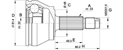 Шарнирный комплект OPEN PARTS CVJ5156.10