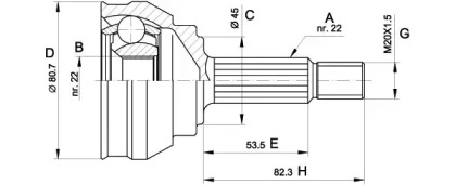 Шарнирный комплект OPEN PARTS CVJ5158.10