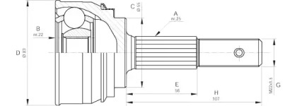 Шарнирный комплект OPEN PARTS CVJ5163.10