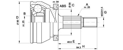 Шарнирный комплект OPEN PARTS CVJ5170.10