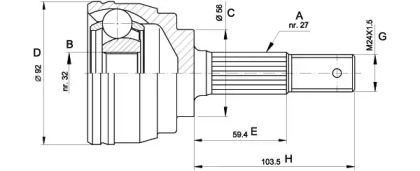 Шарнирный комплект OPEN PARTS CVJ5172.10