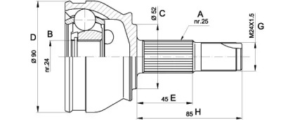 Шарнирный комплект OPEN PARTS CVJ5183.10