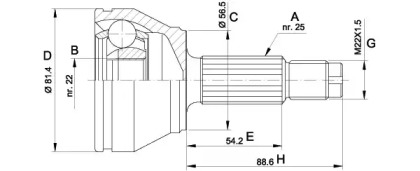 Шарнирный комплект OPEN PARTS CVJ5192.10