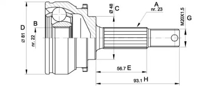 Шарнирный комплект OPEN PARTS CVJ5194.10