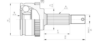 Шарнирный комплект OPEN PARTS CVJ5197.10