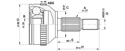 Шарнирный комплект OPEN PARTS CVJ5200.10