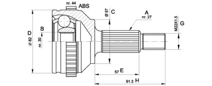 Шарнирный комплект OPEN PARTS CVJ5201.10