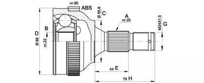 Шарнирный комплект OPEN PARTS CVJ5206.10