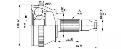 Шарнирный комплект OPEN PARTS CVJ5212.10