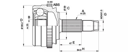 Шарнирный комплект OPEN PARTS CVJ5214.10