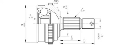 Шарнирный комплект OPEN PARTS CVJ5220.10