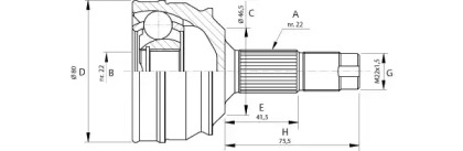 Шарнирный комплект OPEN PARTS CVJ5224.10