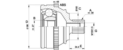 Шарнирный комплект OPEN PARTS CVJ5227.10