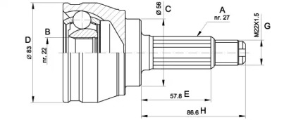 Шарнирный комплект OPEN PARTS CVJ5241.10