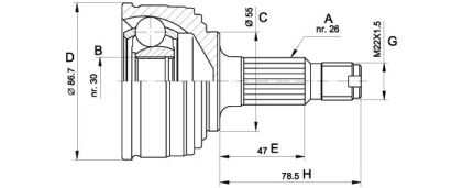 Шарнирный комплект OPEN PARTS CVJ5245.10