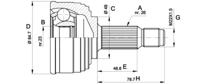 Шарнирный комплект OPEN PARTS CVJ5254.10