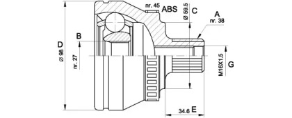 Шарнирный комплект OPEN PARTS CVJ5261.10