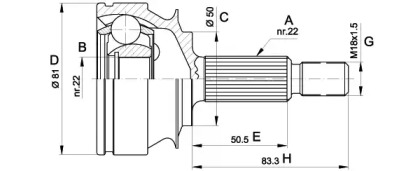 Шарнирный комплект OPEN PARTS CVJ5267.10