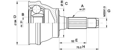 Шарнирный комплект, приводной вал OPEN PARTS CVJ5280.10