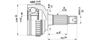 Шарнирный комплект OPEN PARTS CVJ5282.10