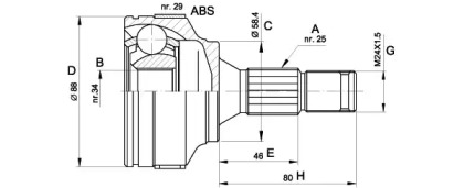 Шарнирный комплект OPEN PARTS CVJ5297.10