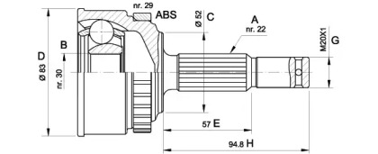 Шарнирный комплект, приводной вал OPEN PARTS CVJ5303.10