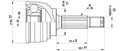 Шарнирный комплект OPEN PARTS CVJ5325.10