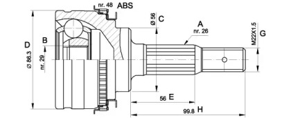 Шарнирный комплект OPEN PARTS CVJ5342.10