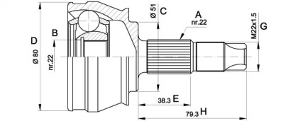 Шарнирный комплект OPEN PARTS CVJ5346.10