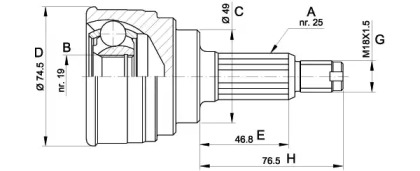 Шарнирный комплект OPEN PARTS CVJ5352.10