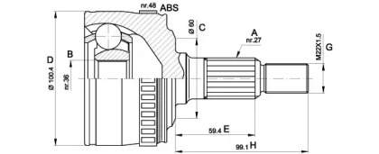 Шарнирный комплект OPEN PARTS CVJ5360.10