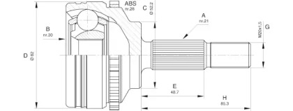 Шарнирный комплект OPEN PARTS CVJ5365.10