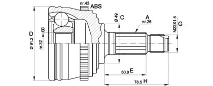 Шарнирный комплект OPEN PARTS CVJ5370.10