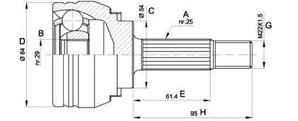 Шарнирный комплект OPEN PARTS CVJ5372.10