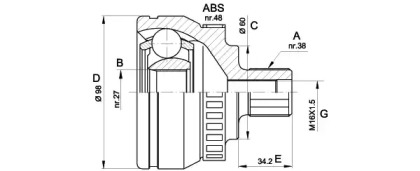 Шарнирный комплект OPEN PARTS CVJ5376.10