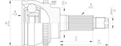 Шарнирный комплект OPEN PARTS CVJ5381.10