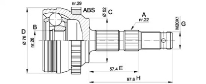 Шарнирный комплект OPEN PARTS CVJ5387.10