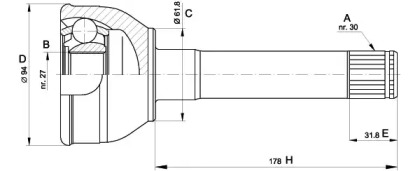 Шарнирный комплект OPEN PARTS CVJ5429.10