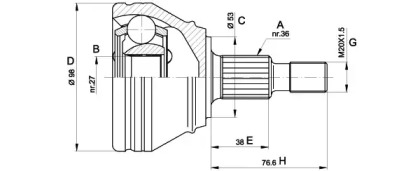 Шарнирный комплект OPEN PARTS CVJ5442.10