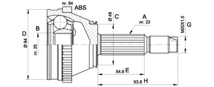 Шарнирный комплект OPEN PARTS CVJ5456.10