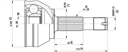 Шарнирный комплект OPEN PARTS CVJ5463.10