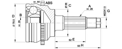 Шарнирный комплект OPEN PARTS CVJ5489.10