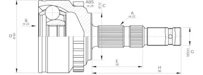 Шарнирный комплект, приводной вал OPEN PARTS CVJ5519.10