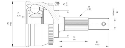 Шарнирный комплект OPEN PARTS CVJ5522.10