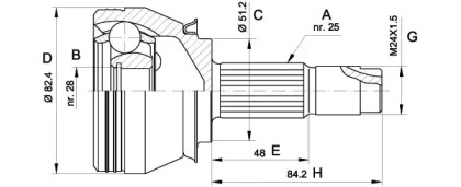 Шарнирный комплект OPEN PARTS CVJ5524.10