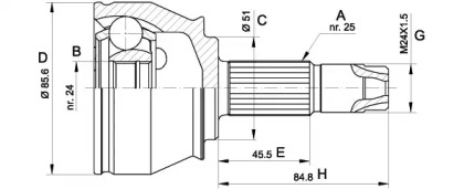 Шарнирный комплект OPEN PARTS CVJ5525.10