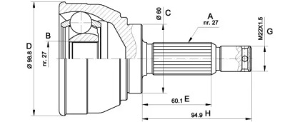 Шарнирный комплект OPEN PARTS CVJ5561.10