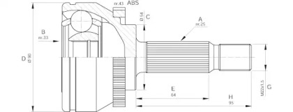 Шарнирный комплект OPEN PARTS CVJ5572.10