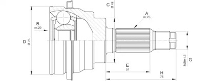 Шарнирный комплект, приводной вал OPEN PARTS CVJ5585.10