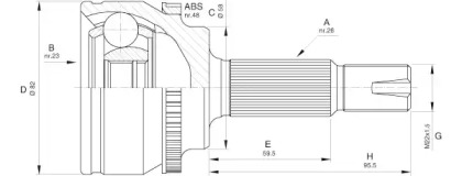 Шарнирный комплект OPEN PARTS CVJ5588.10